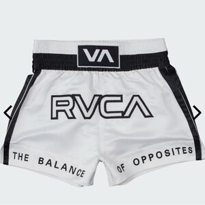 White RVCA Muay Thai shorts